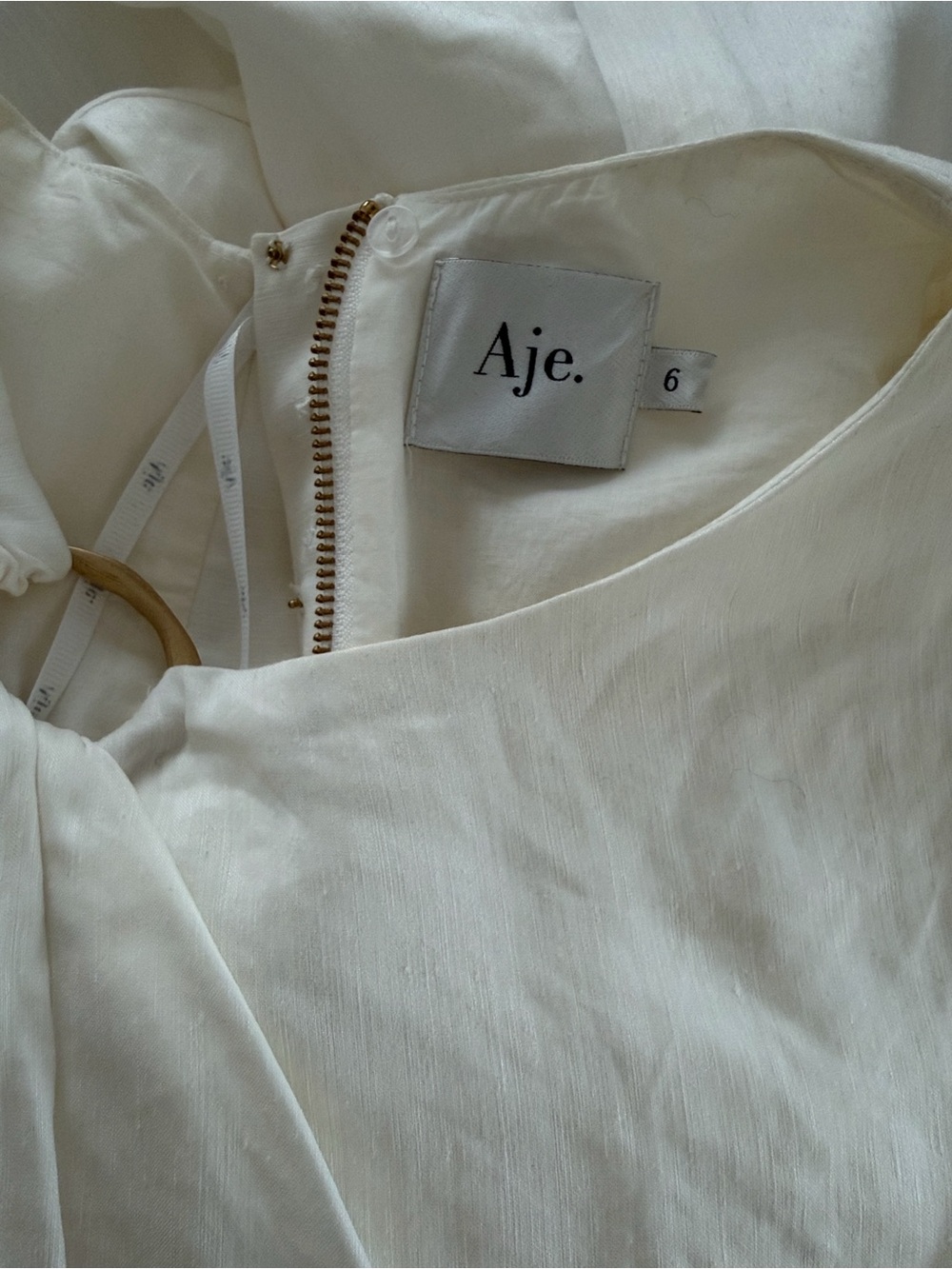 Aje Vanades Ivory Ring-Detail Midi Dress - Picture 4 of 7